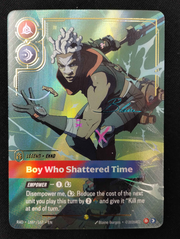Ekko, Boy Who Shattered Time (Signature) - 168*/167 - Showcase - NM