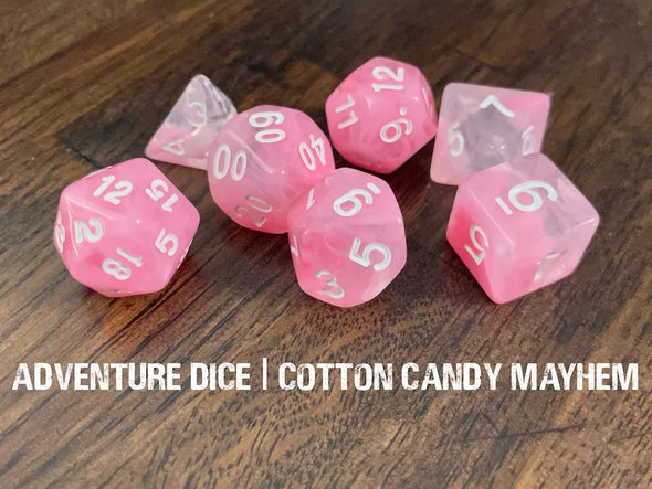 Adventure Dice - 7 Piece Set - Cotton Candy Mayhem