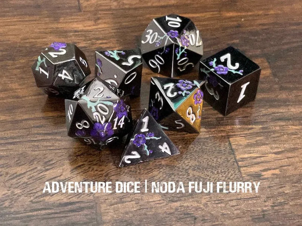 Adventure Dice - 7 Piece Set - Metal - Noda Fuji Flurry