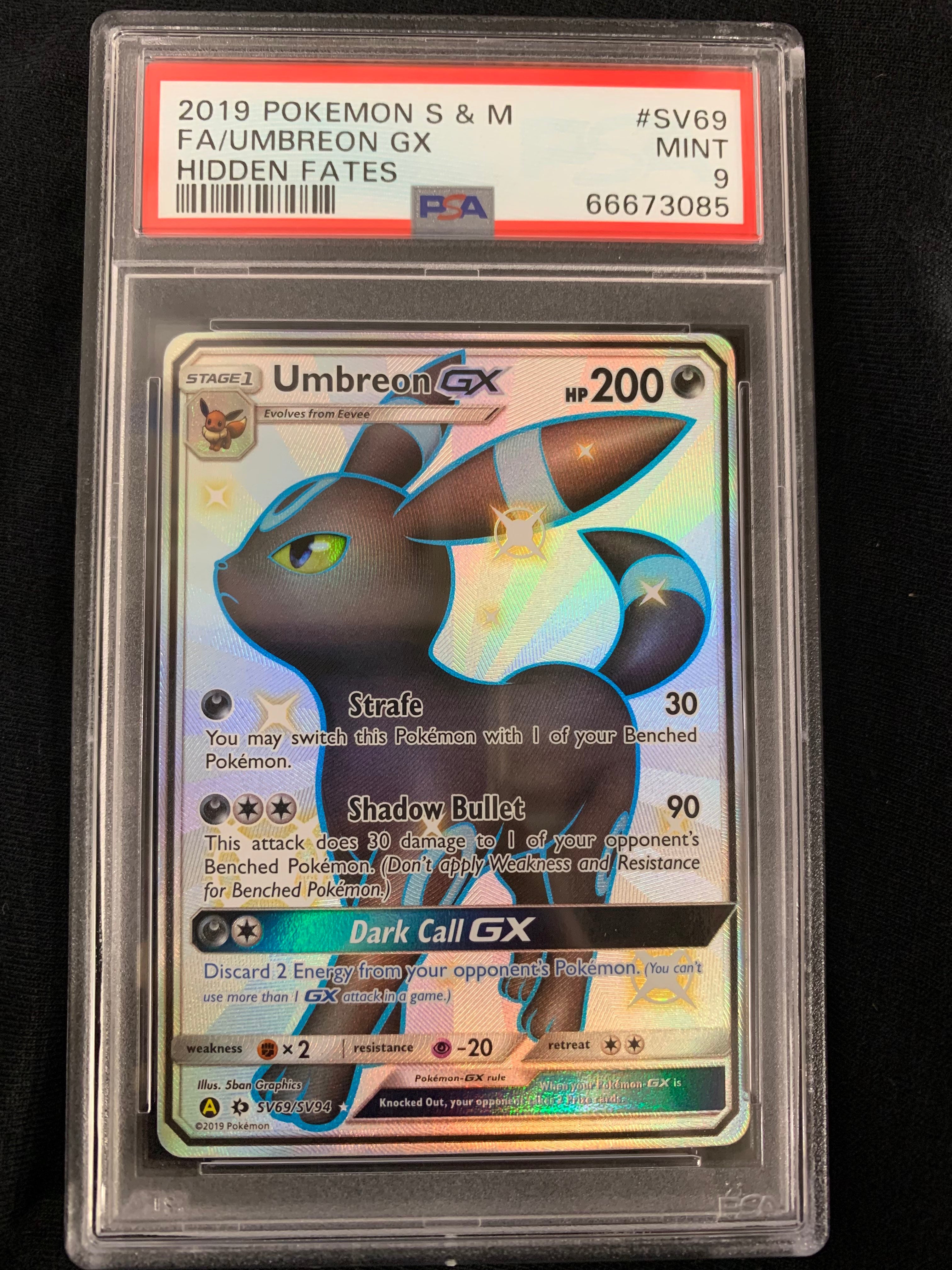 401 Games Canada - Umbreon GX - Hidden Fates Shiny Ultra Rare - PSA Graded 9 Mint 401 Games Canada - Umbreon GX - Hidden Fates Shiny Ultra Rare - PSA Graded 9 Mint