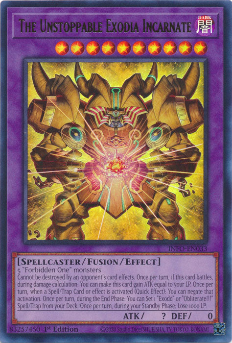 The Unstoppable Exodia Incarnate - INFO-EN033 - Ultra Rare - 1st Edition