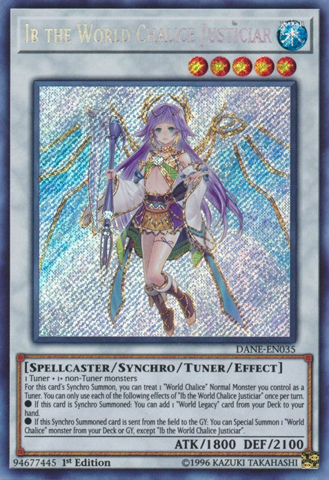 Ib the World Chalice Justiciar - DANE-EN035 - Secret Rare - 1st Edition available at 401 Games Canada