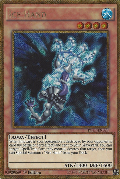 Ice Hand - PGL3-EN023 - Gold Secret Rare - 1st Edition available at 401 Games Canada