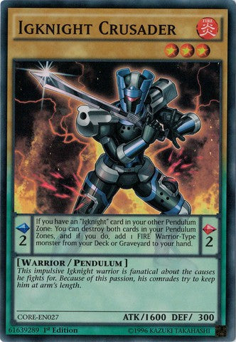 Igknight Crusader - CORE-EN027 - Super Rare - 1st Edition available at 401 Games Canada