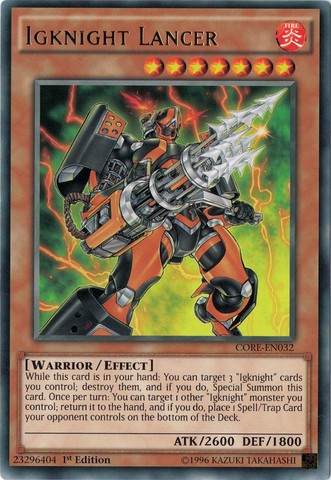 Igknight Lancer - CORE-EN032 - Rare - 1st Edition available at 401 Games Canada