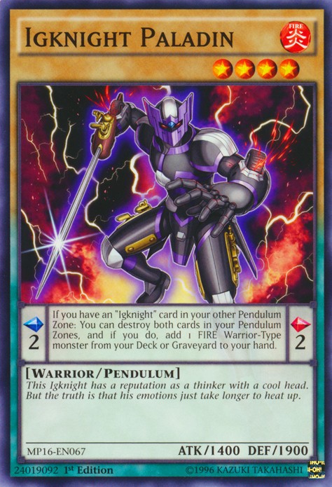 Igknight Paladin - MP16-EN067 - Common - 1st Edition available at 401 Games Canada