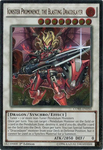 Ignister Prominence, the Blasting Dracoslayer - CORE-EN050 - Ultimate Rare - 1st Edition available at 401 Games Canada