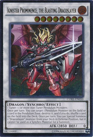 Ignister Prominence, the Blasting Dracoslayer - CORE-EN050 - Ultimate Rare - Unlimited available at 401 Games Canada