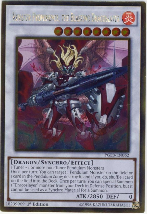 Ignister Prominence, the Blasting Dracoslayer - PGL3-EN062 - Gold Rare - 1st Edition available at 401 Games Canada