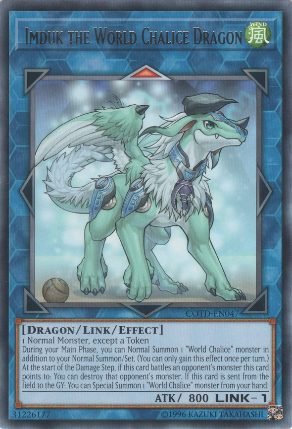 Imduk the World Chalice Dragon - COTD-EN047 - Rare - Unlimited available at 401 Games Canada