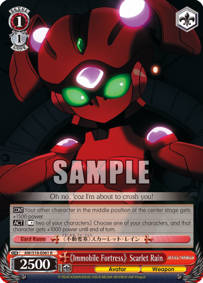 "Immobile Fortress" Scarlet Rain - AW/S18-E061 - Rare available at 401 Games Canada