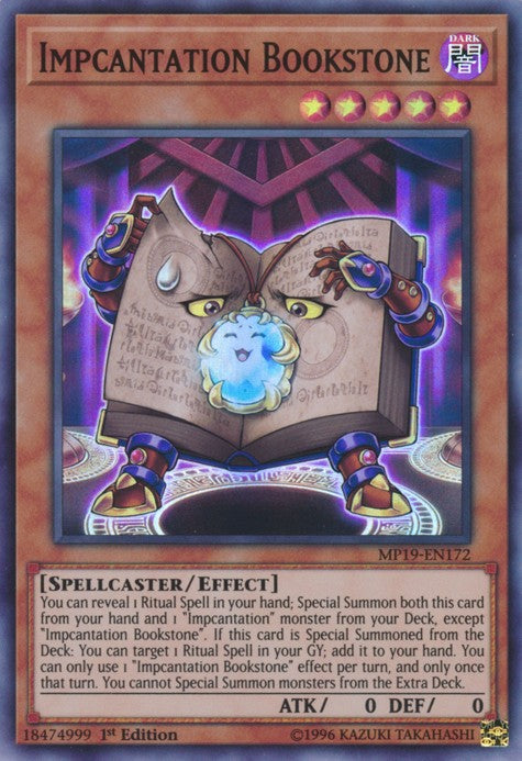 Impcantation Bookstone - MP19-EN172 - Super Rare - 1st Edition available at 401 Games Canada