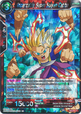 Impeccable Super Saiyan Cabba - TB1-010 - Rare (DB1 Shatterfoil) available at 401 Games Canada