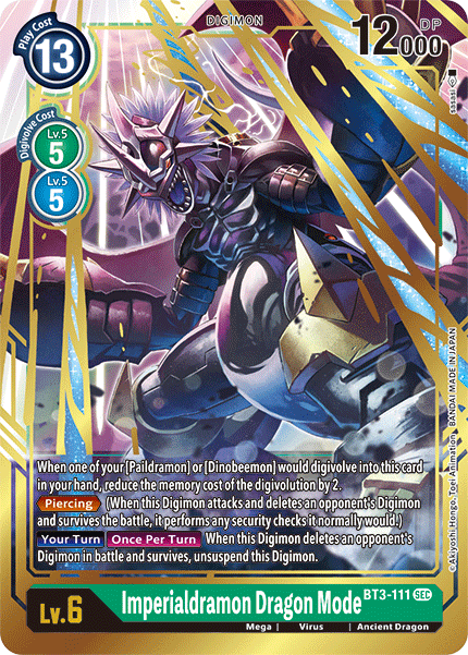 Imperialdramon Dragon Mode - BT3-111 - Secret Rare available at 401 Games Canada