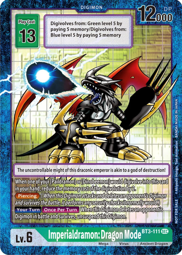 Imperialdramon Dragon Mode (Box Topper Alternate Art) - BT3-111 - Secret Rare available at 401 Games Canada