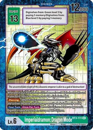 Imperialdramon Dragon Mode (Secret Rare) (Revision Pack) - BT3-111 - Secret Rare available at 401 Games Canada