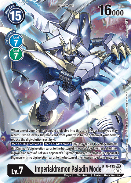 Imperialdramon Paladin Mode (Alternate Art) - BT8-112 - Secret Rare available at 401 Games Canada