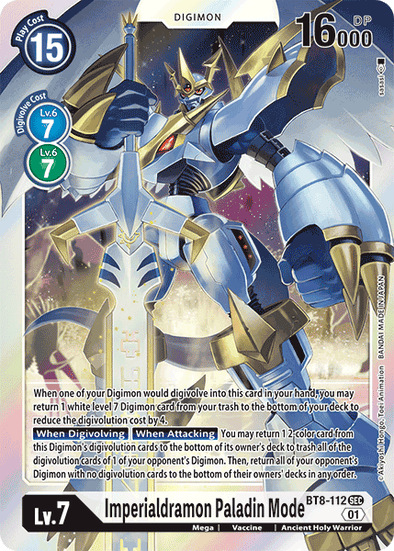 Imperialdramon Paladin Mode - BT8-112 - Secret Rare available at 401 Games Canada