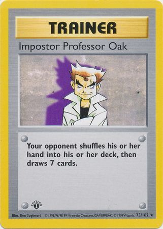 Impostor Professor Oak - 73/102 - Rare - 1st Edition available at 401 Games Canada