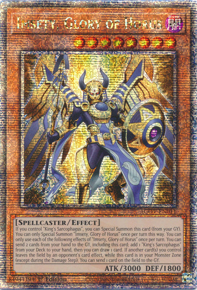 Imsety, Glory of Horus - AGOV-EN011 - Quarter Century Secret Rare - 1st Edition available at 401 Games Canada