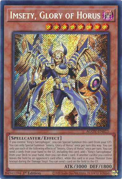 Imsety, Glory of Horus - AGOV-EN011 - Secret Rare - 1st Edition available at 401 Games Canada