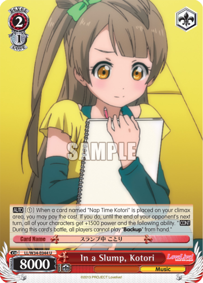 In a Slump, Kotori - LL/W34-E044 - Uncommon available at 401 Games Canada