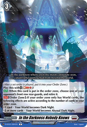 In the Darkness Nobody Knows - D-BT01/094 - Common available at 401 Games Canada