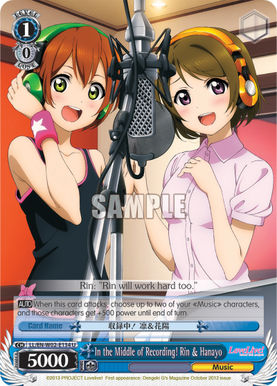 In the Middle of Recording! Rin & Hanayo In the Middle of Recording! - LL/EN-W02-E134 - Uncommon available at 401 Games Canada