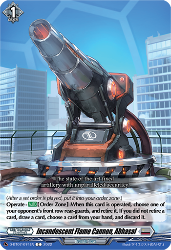 Incandescent Flame Cannon, Abhasal - D-BT07/074 - Common available at 401 Games Canada