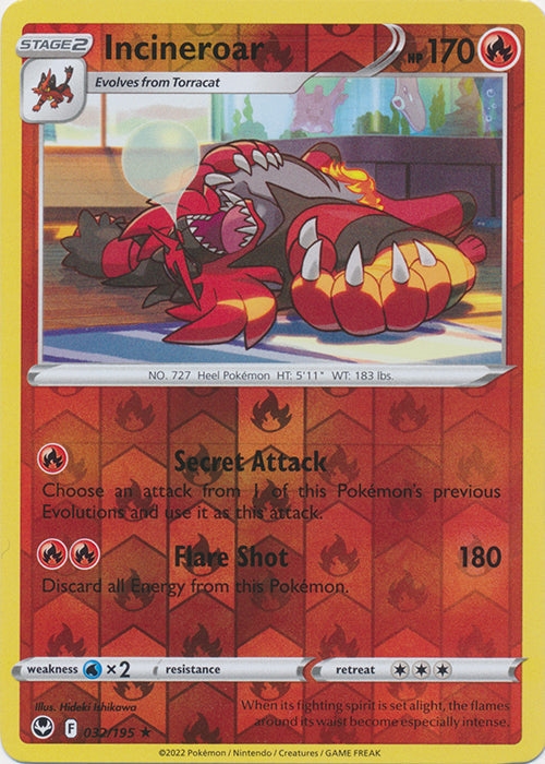 Incineroar - 032/195 - Rare - Reverse Holo available at 401 Games Canada