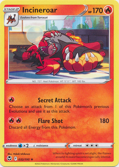 Incineroar - 032/195 - Rare available at 401 Games Canada