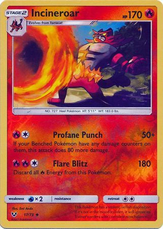 Incineroar - 17/73 - Uncommon - Reverse Holo available at 401 Games Canada