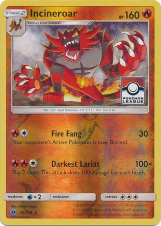 Incineroar - 26/149 - League Promo available at 401 Games Canada