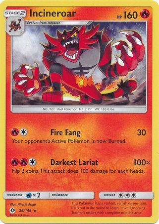 Incineroar - 26/149 - Rare available at 401 Games Canada