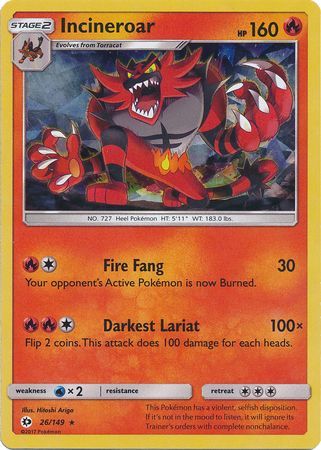 Incineroar - 26/149 - Shattered Holo Rare - Theme Deck Exclusive available at 401 Games Canada