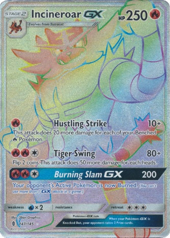 Incineroar GX - 147/145 - Hyper Rare available at 401 Games Canada