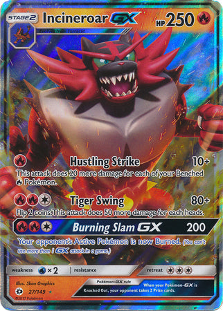 Incineroar GX - 27/149 - Ultra Rare available at 401 Games Canada