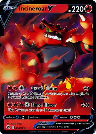 Incineroar V - 008/073 - Ultra Rare available at 401 Games Canada