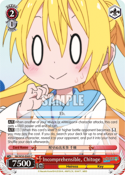 Incomprehensible, Chitoge - NK/W30-E069 - Common available at 401 Games Canada