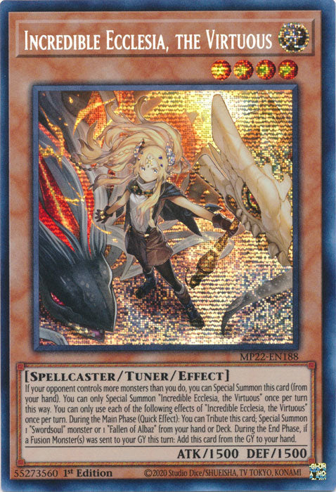 Incredible Ecclesia, the Virtuous - MP22-EN188 - Prismatic Secret Rare - 1st Edition available at 401 Games Canada