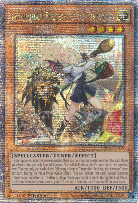 Incredible Ecclesia, the Virtuous (New Art) - RA04-EN039 - Quarter Century Secret Rare - 1st Edition