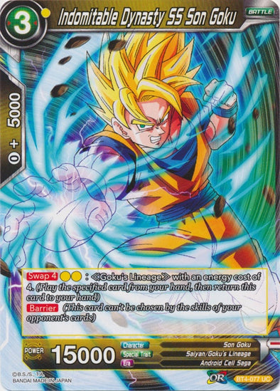 Indomitable Dynasty SS Son Goku - BT4-077 - Uncommon (Foil) available at 401 Games Canada