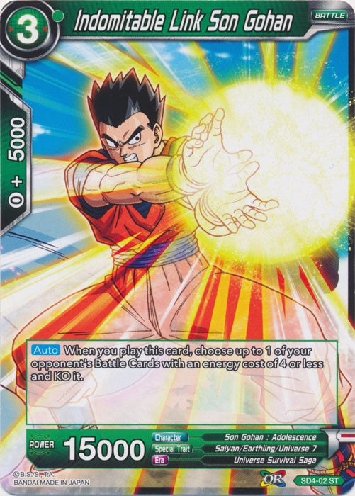 Indomitable Link Son Gohan - SD4-02 - Starter Rare available at 401 Games Canada