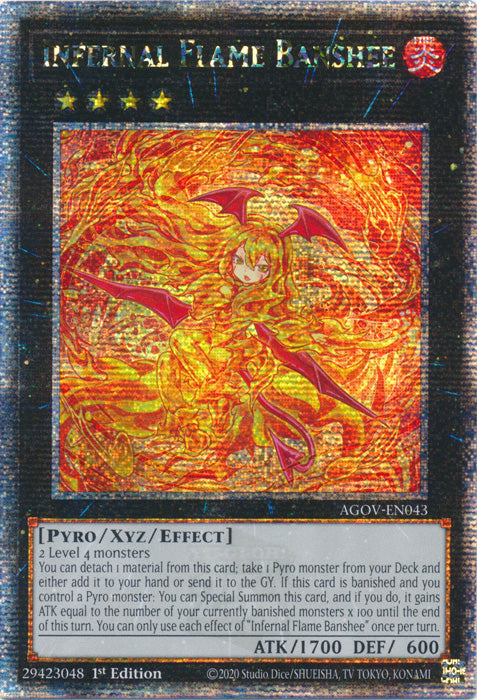 Infernal Flame Banshee - AGOV-EN043 - Quarter Century Secret Rare - 1st Edition available at 401 Games Canada