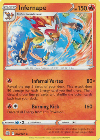 Infernape - 026/172 - Rare - Theme Deck Exclusive available at 401 Games Canada