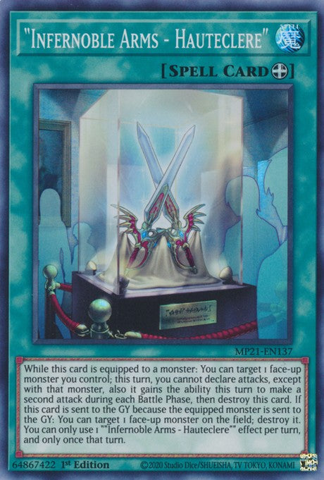 "Infernoble Arms - Hauteclere" - MP21-EN137 - Super Rare - 1st Edition available at 401 Games Canada