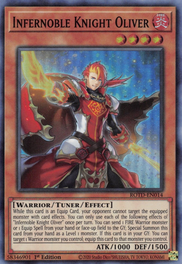 Infernoble Knight Oliver - ROTD-EN014 - Super Rare - 1st Edition available at 401 Games Canada