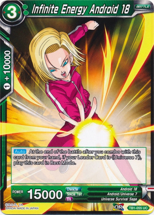 Infinite Energy Android 18 - TB1-055 - Uncommon (Foil) available at 401 Games Canada