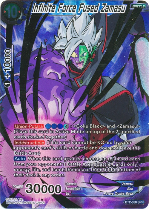 Infinite Force Fused Zamasu - BT2-058 - Special Rare (SPR) available at 401 Games Canada