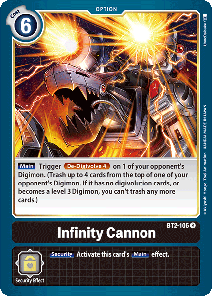 Infinity Cannon - BT2-106 - Rare available at 401 Games Canada